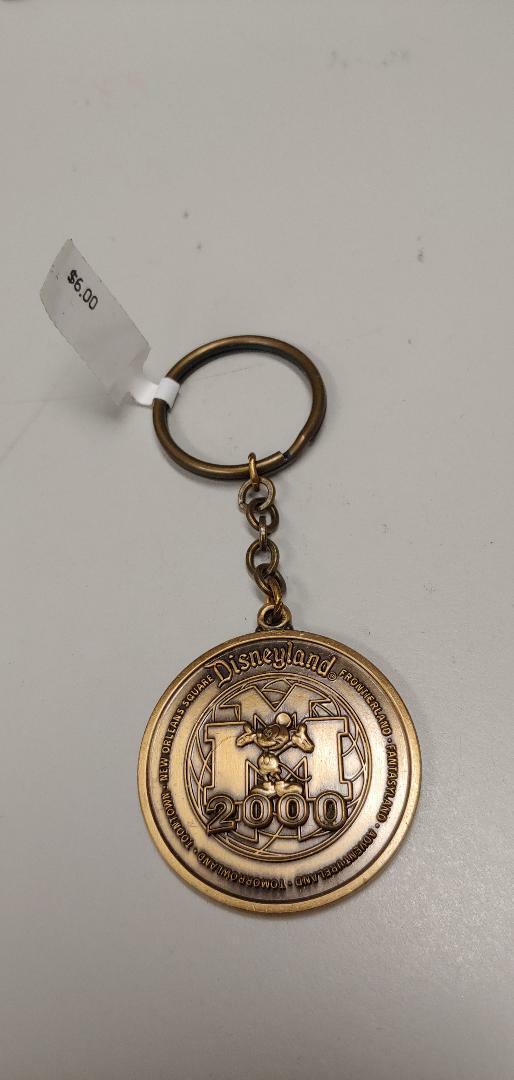 Vintage Disneyland 2000 Bronze Medallion Keychain