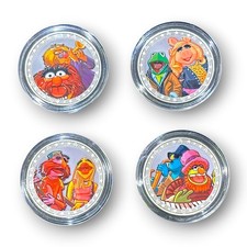 Disney Park 2026 Muppets Rock n Roller Coaster Kermit Color Coin Medallion Set 4 picture