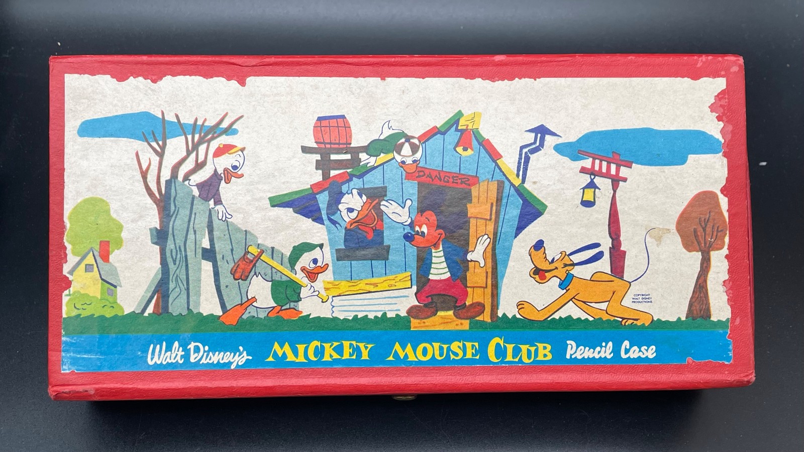 Vintage 1960\'s Walt Disney\'s Mickey Mouse Club Large Pencil Case Vintage 1960\'s Walt Disney\'s Mickey Mouse Club Large Pencil Case