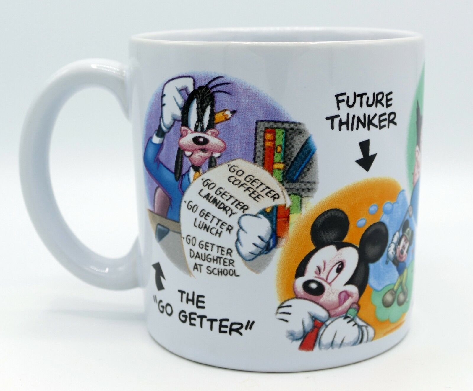 Disney Mug with Cartoon Characters Depict 5 Work Ethics