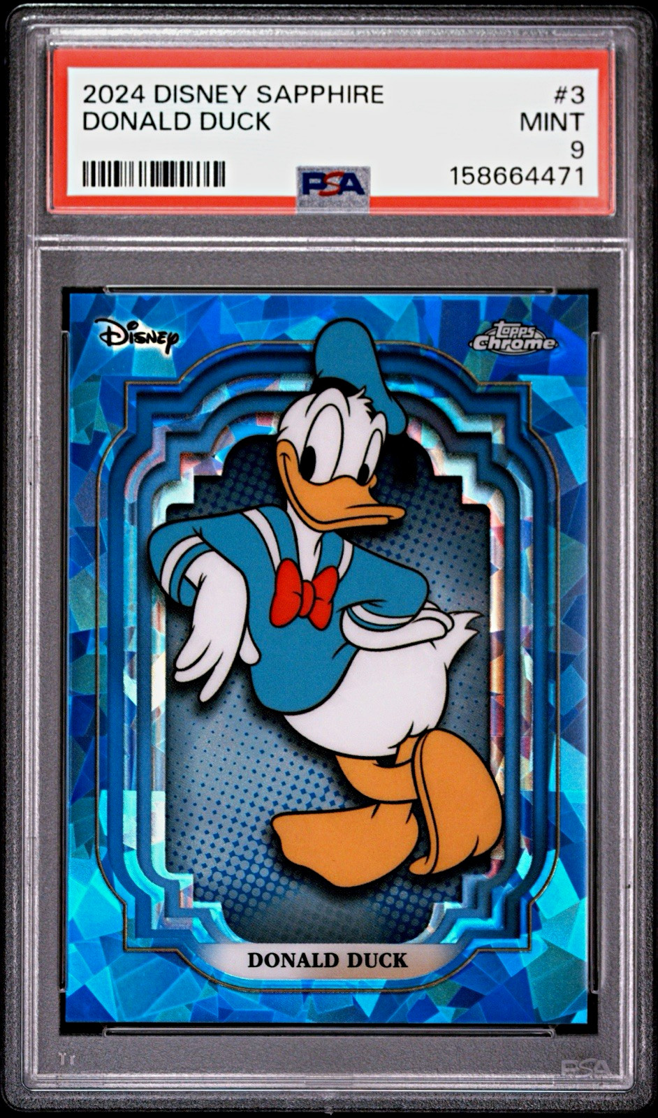 Topps 2024 Disney Sapphire (2024) Donald Duck #3 Base Set PSA 9 Topps 2024 Disney Sapphire (2024) Donald Duck #3 Base Set PSA 9