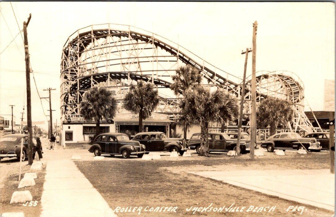 1944 RPPC ROLLER COASTER JACKSONVILLE BEACH FLORIDA WWII SOLDIER MAIL POSTCARD 1944 RPPC ROLLER COASTER JACKSONVILLE BEACH FLORIDA WWII SOLDIER MAIL POSTCARD