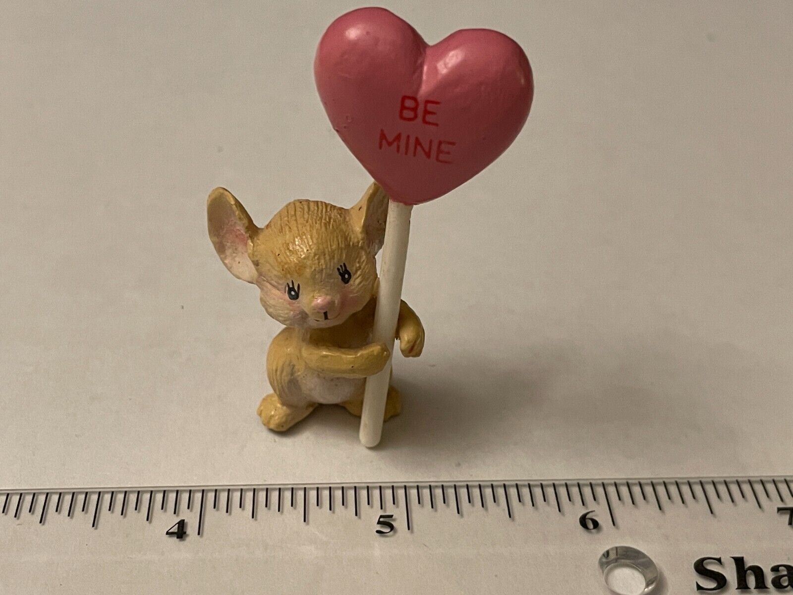 Hallmark Miniature Mouse Figurine Valentine's Day Be Mine Lollipop 1988 Mini 