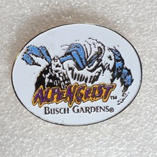 ALPENGEIST Busch Gardens Pinback Button Roller Coaster Oval 1997 picture