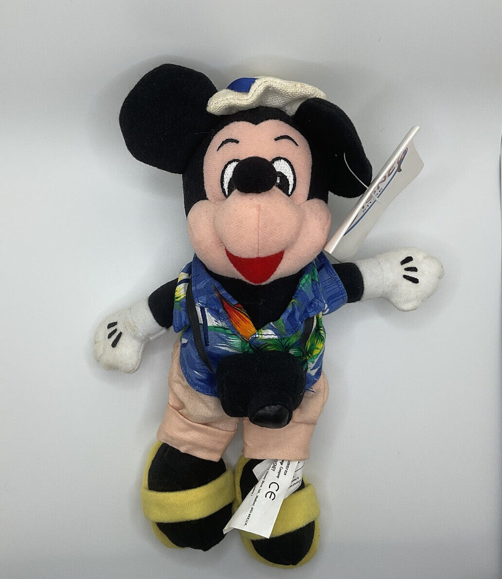 Disney Store Tourist Mickey Mouse 8” Mini Bean Bag Plush