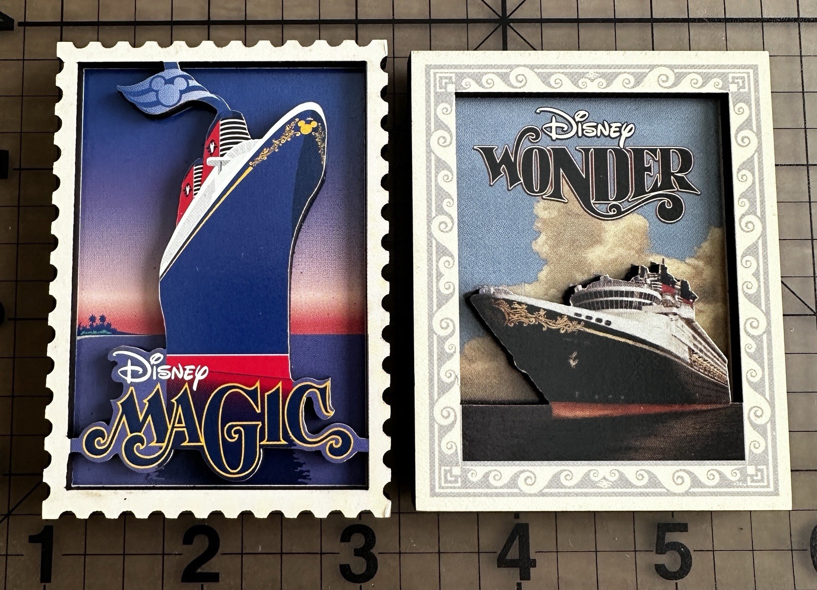 1 SET OF DISNEY MAGIC AND WONDER SHIPS FRIDGE MAGNETS NEW **  