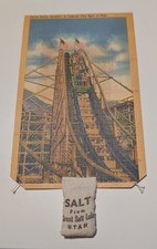 1940s Giant Wooden Roller Coaster Fun Spot Utah Amusement Park w/ Salt Bag O894 picture