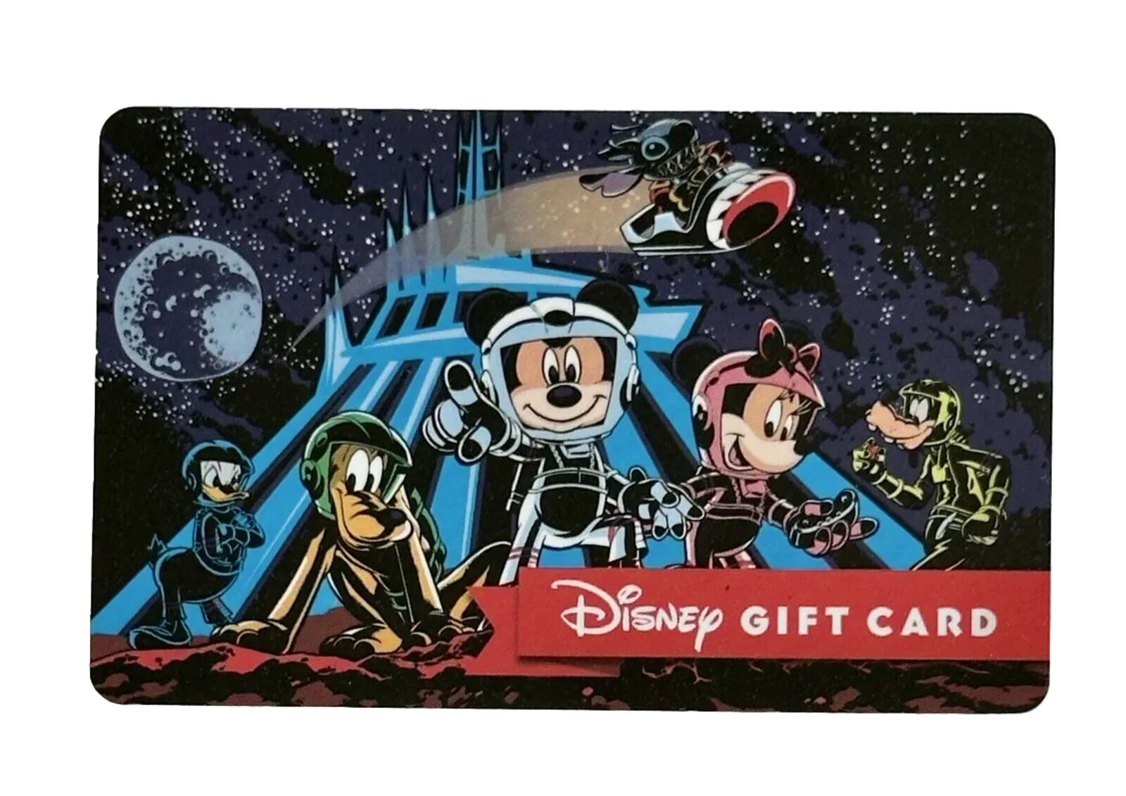 WALT DISNEY WORLD Space Mountain Disney Gang GIFT CARD, Disneyland