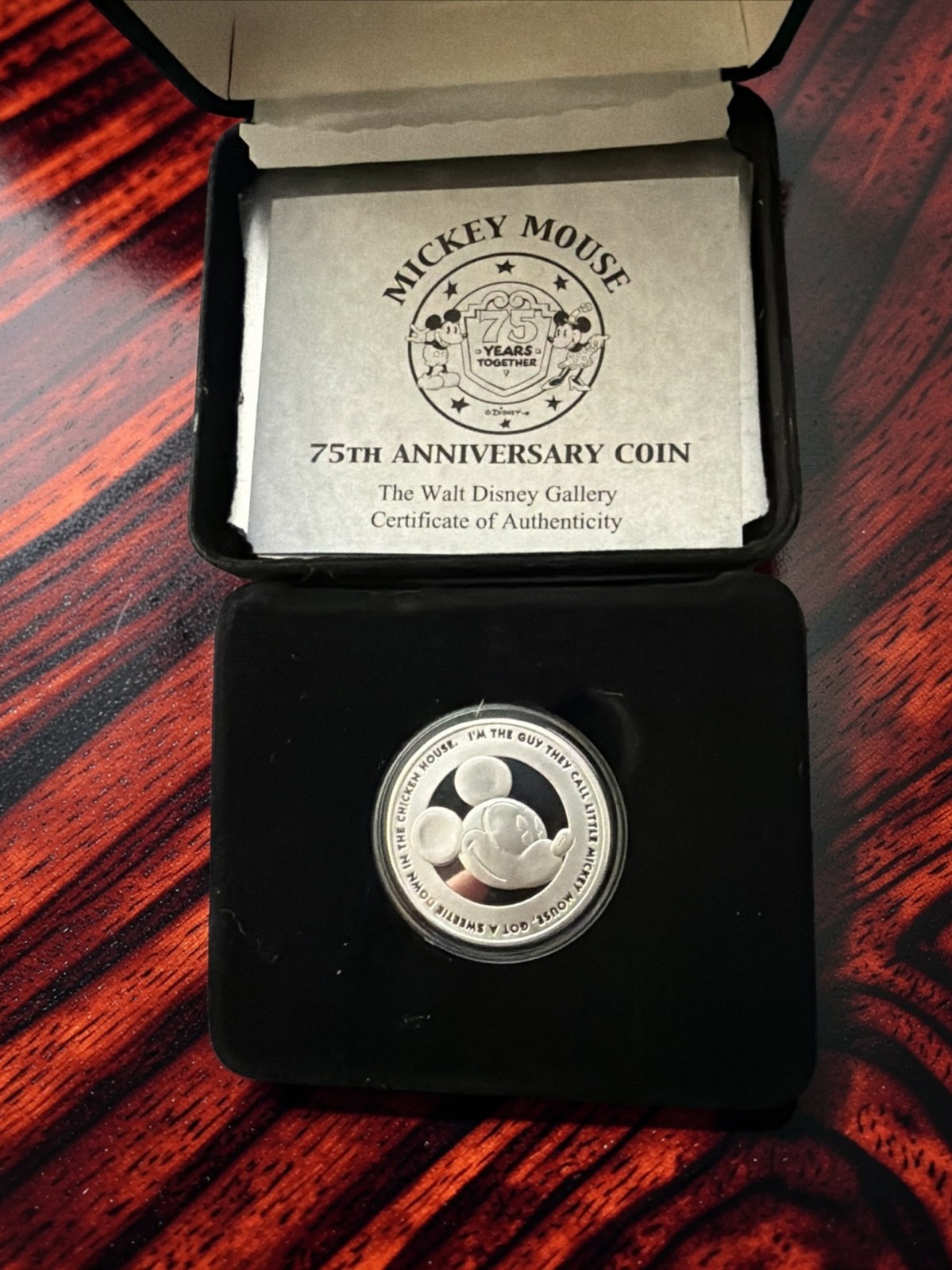 Limited Edition of 2000 75th Anniversary Mickey Mouse Coin .999 Silver w/COA Limited Edition of 2000 75th Anniversary Mickey Mouse Coin .999 Silver w/COA