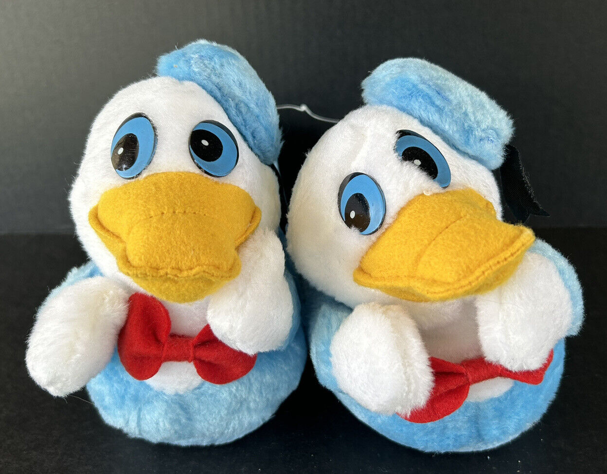 Vintage Disney Donald Duck Slippers Size 2-3 Made Taiwan New Never Worn