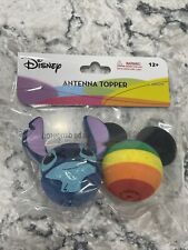 Disney Stitch Face and Mickey Mouse Rainbow Antenna Topper picture