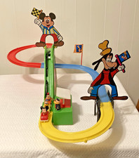 Vintage Disney Mickey Mouse Fun Castle Roller Coaster Set w/ Mickey Goofy Donald picture
