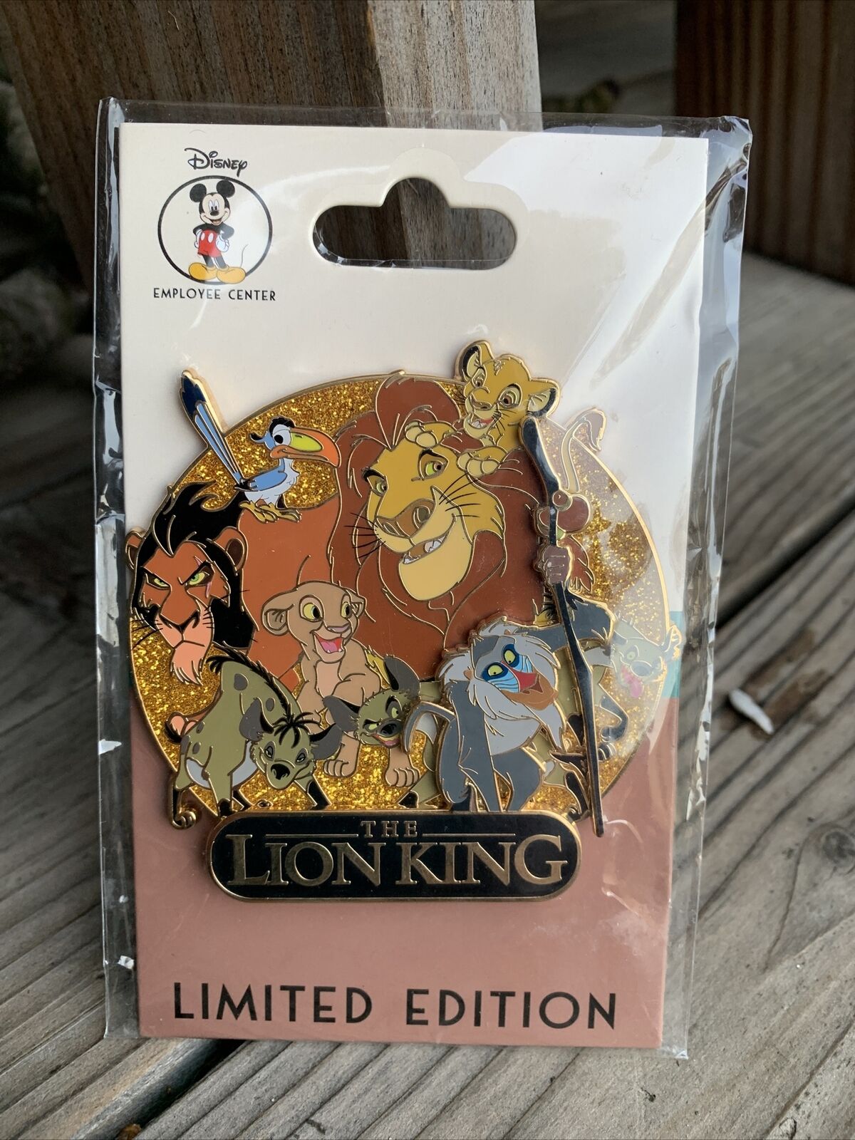 Limited Edition Disney Employee Center Lion King Pin Jumbo Pin Original Card