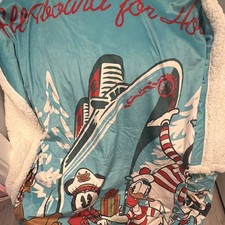 Disney Cruise Line Mickey & Donald Duck Ski Throw Blanket Bedding Christmas picture