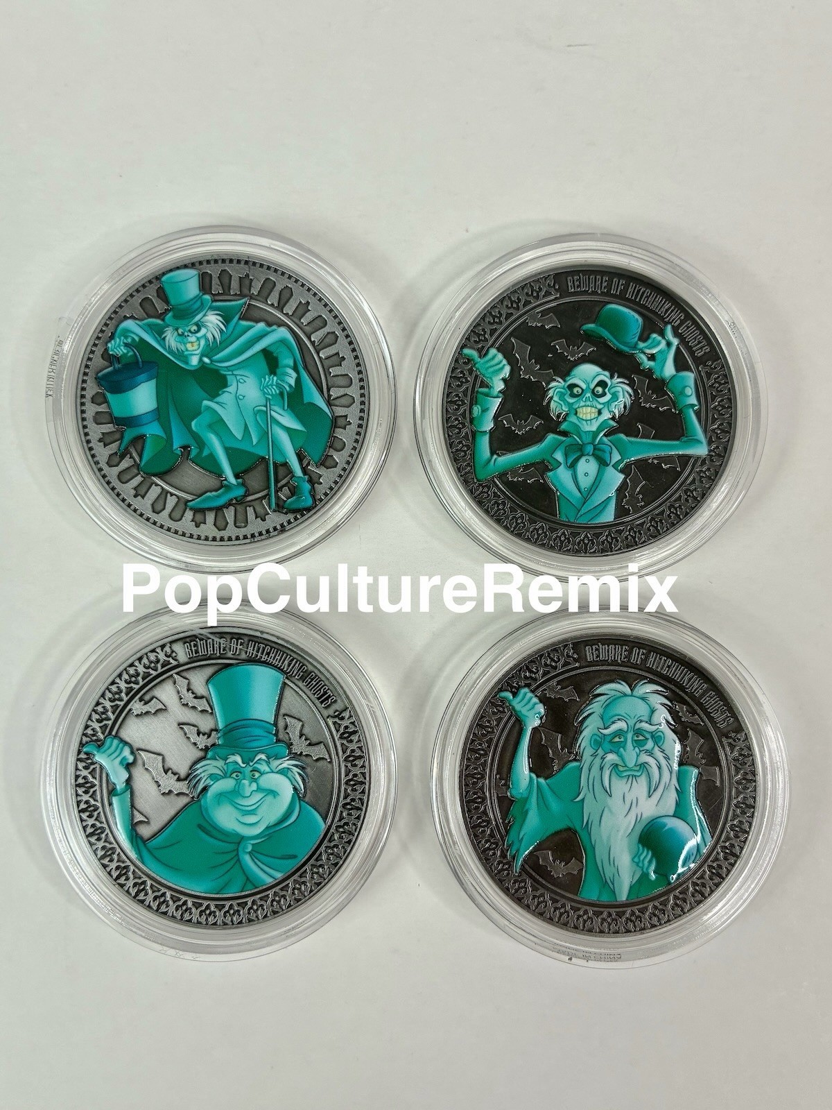 Walt Disney World Haunted Mansion Hatbox Ghosts Collectible Medallion Set Walt Disney World Haunted Mansion Hatbox Ghosts Collectible Medallion Set