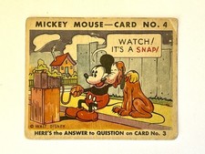 1935 Mickey Mouse Gum Card R89 - TYPE 2 - #4 - RARE - It’s A Snap picture