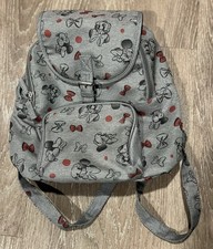 Disney Parks Minnie Mouse Sketch Print Gray Mini Backpack Red Bows Travel School picture