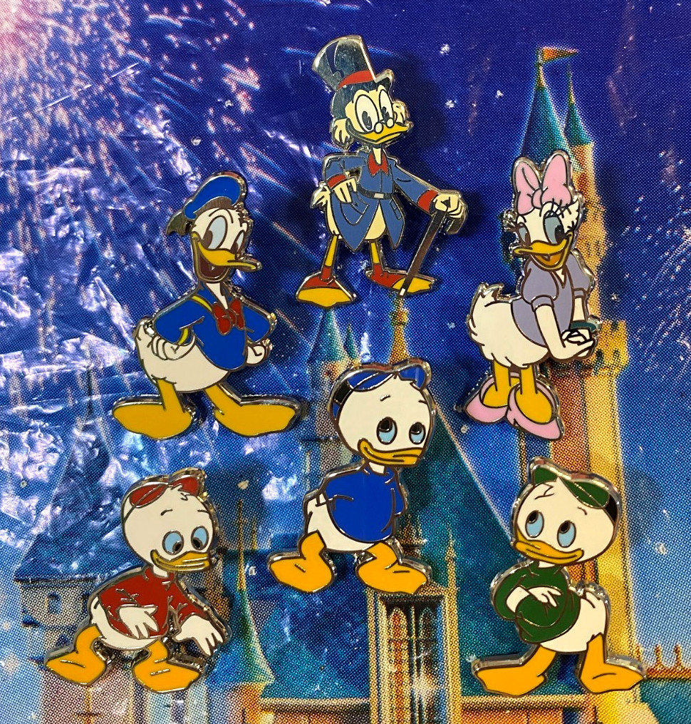 🦆 Disney Daisy & Donald Duck Nephews Huey Dewey Louie & Uncle Scrooge 6 Pin Set 🦆 Disney Daisy & Donald Duck Nephews Huey Dewey Louie & Uncle Scrooge 6 Pin Set