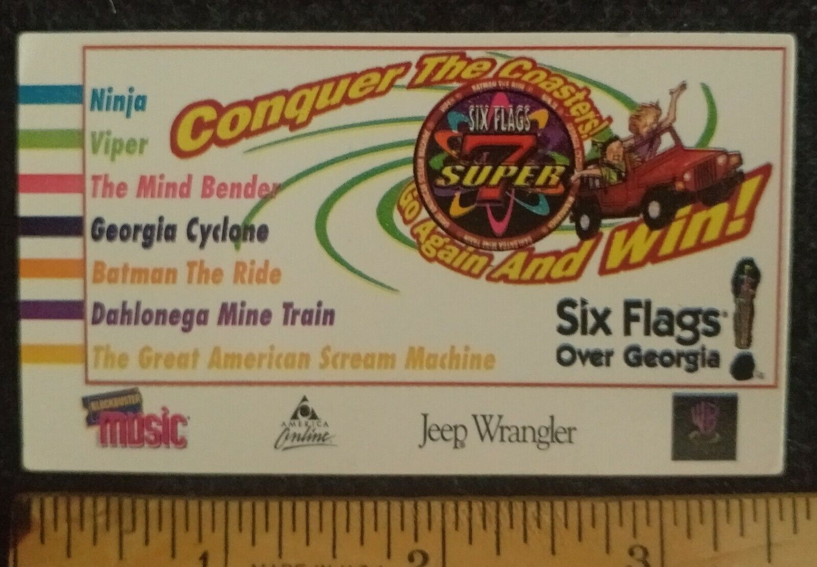 Six Flags Over Georgia Roller Coaster Super 7 Contest Ninja Viper Cyclone Jeep