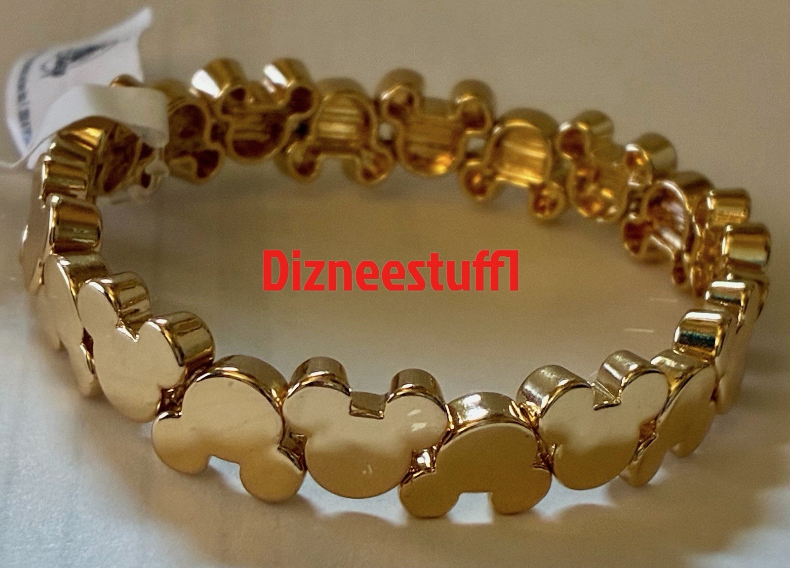 Disney Parks Goldtone Mickey Mouse Stretch Bracelet, NWT Disney Parks Goldtone Mickey Mouse Stretch Bracelet, NWT
