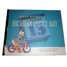 1939 Walt Disney Donald's Lucky Day Book Whitman #897 Linenette Softcover picture