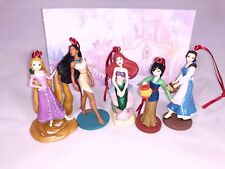 Disney Princess 5pc Holiday Ornaments Set Rapunzel Mulan Ariel Belle Pocahontas picture