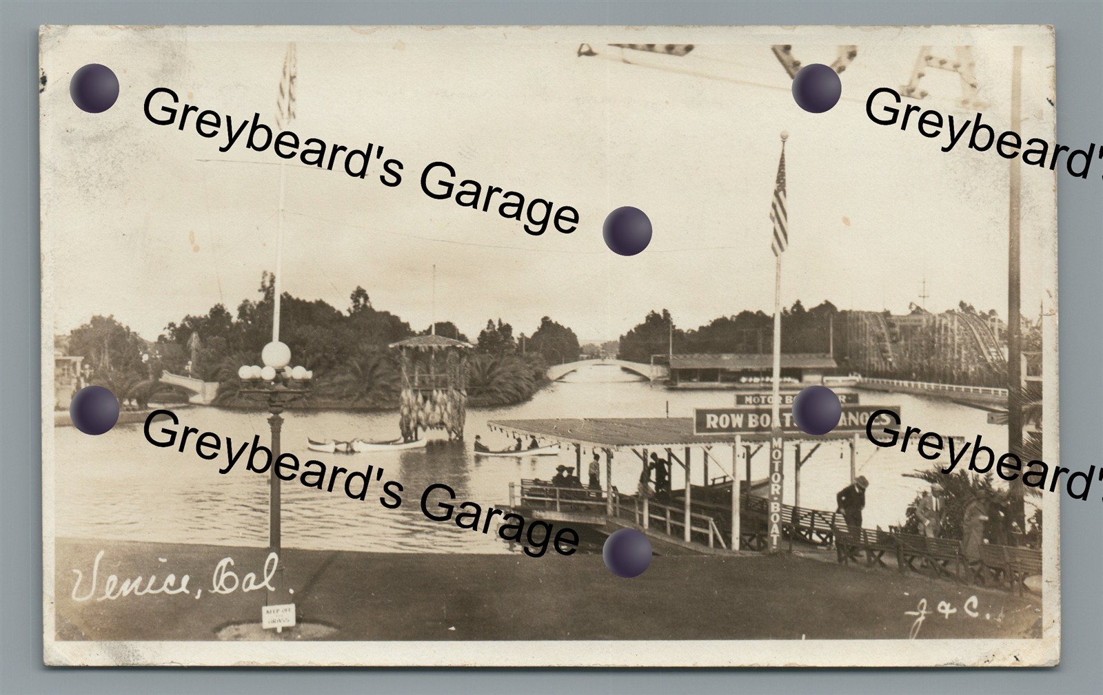 RPPC Roller Coaster Amusement Park VENICE CA California Real Photo Postcard RPPC Roller Coaster Amusement Park VENICE CA California Real Photo Postcard