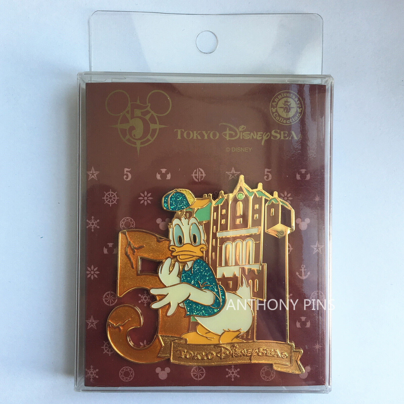 Disney Pins Tokyo Tokyo Disney Sea 5th Anniversary Jumbo Pin Donald Duck Rare