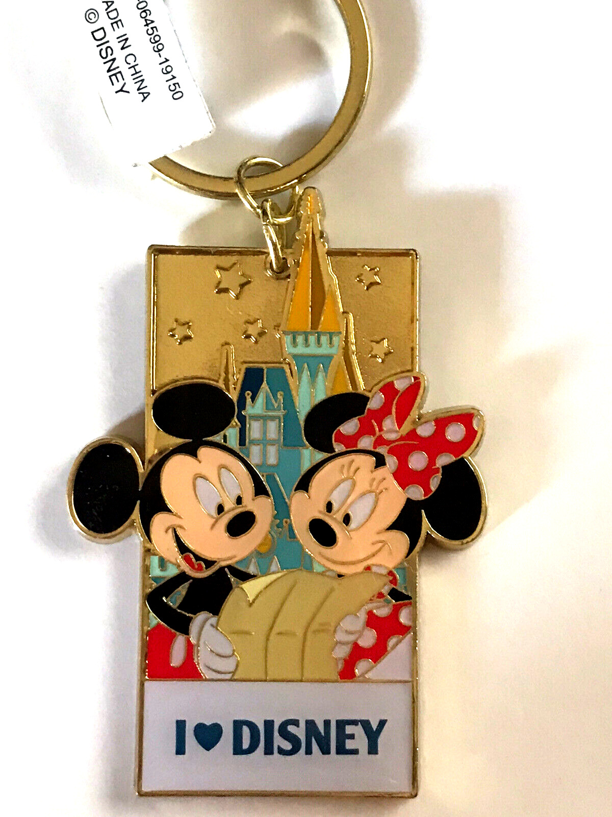 Disney Parks Walt Disney World Mickey Minnie Castle Keychain  I❤️Disney Keychain