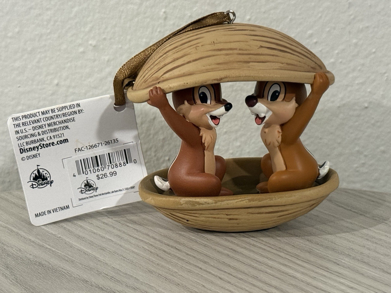 Disney Parks Chip N Dale In A Nut Shell Christmas Ornament NWT Disney Parks Chip N Dale In A Nut Shell Christmas Ornament NWT