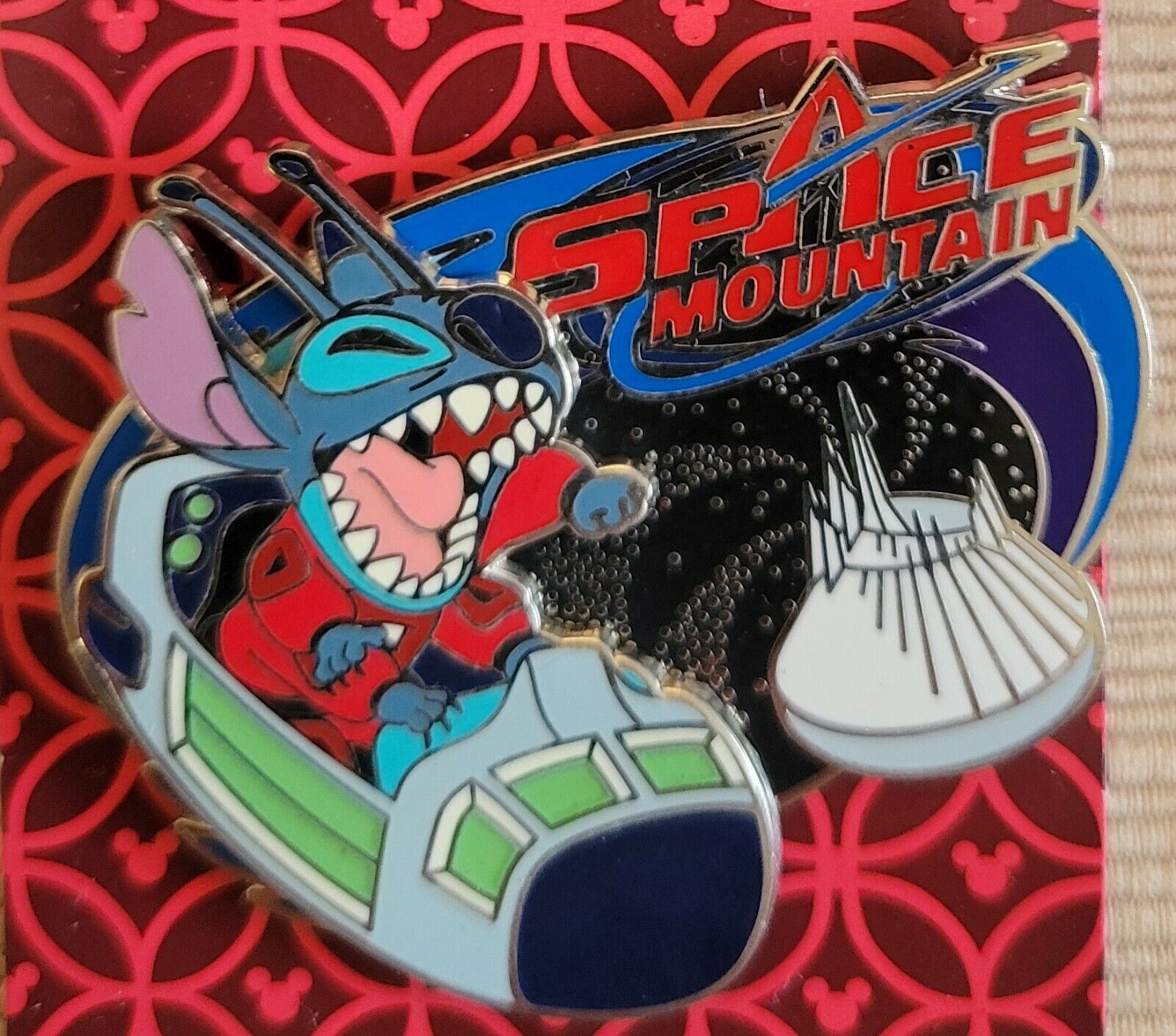 Disney Parks Collection Space Mountain-Tomorrowland Stitch Slider Pin NEW