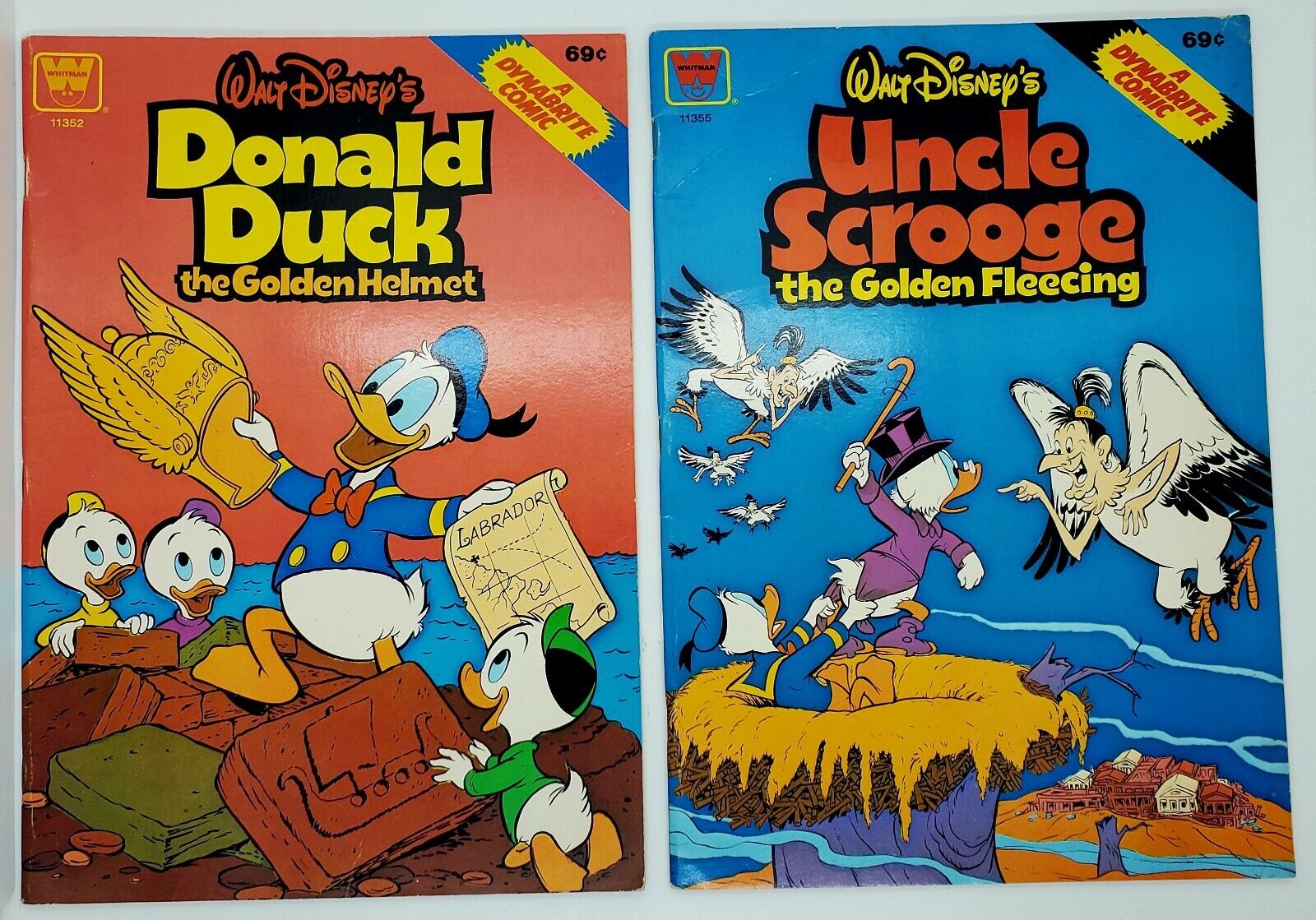 Vintage LOT of 2 Disney’s Donald Duck Golden Helmet & Uncle Scrooge 1978 Mint🔥