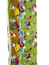 VTG RARE Twin Bedspread Wamsutta Disney Camp Goofy Fabric Donald Duck Pluto READ picture