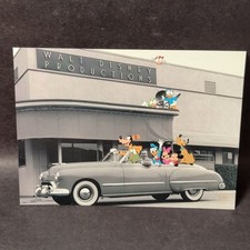 Vtg Disney Image of Walt Disney in his convertible w/ superimposed characters PA picture