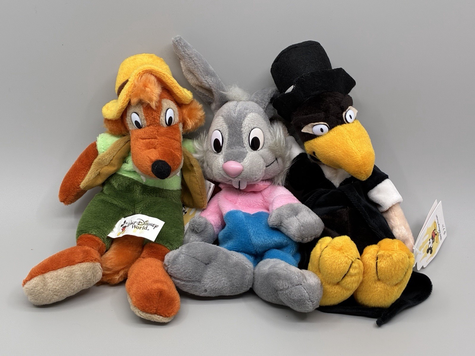 Vintage Disney Splash Mountain Brer Rabbit Fox Vulture Bean Bag Plush Lot NWT Vintage Disney Splash Mountain Brer Rabbit Fox Vulture Bean Bag Plush Lot NWT