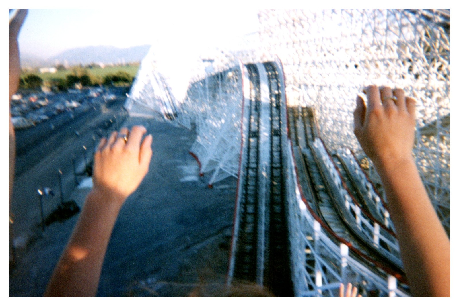 1990s roller Coaster riding theme park ride ODD Weird Vintage photo 1990s roller Coaster riding theme park ride ODD Weird Vintage photo