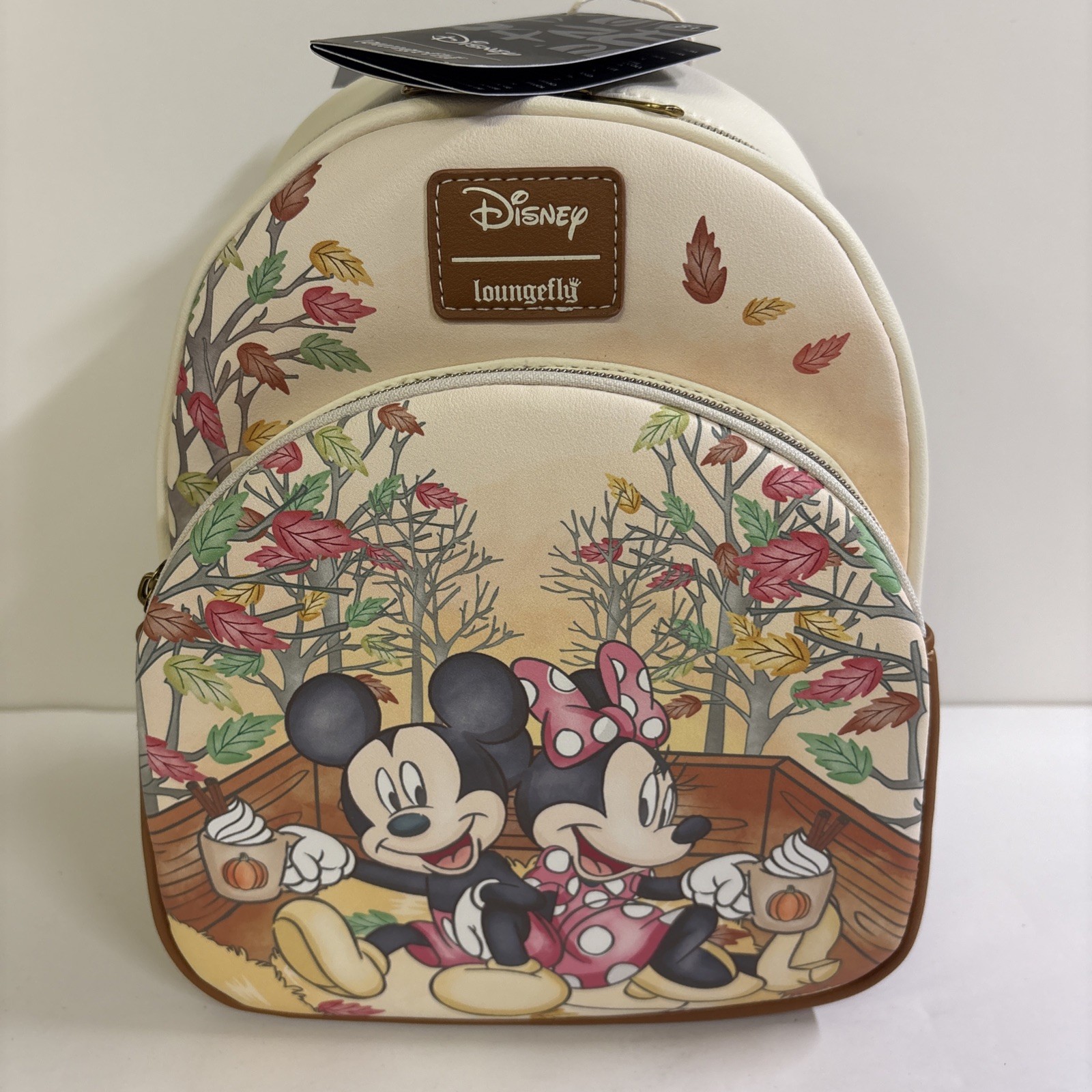 New Loungefly Disney Mickey & Minnie Mouse Fall Leaves Mini Backpack With Tags New Loungefly Disney Mickey & Minnie Mouse Fall Leaves Mini Backpack With Tags