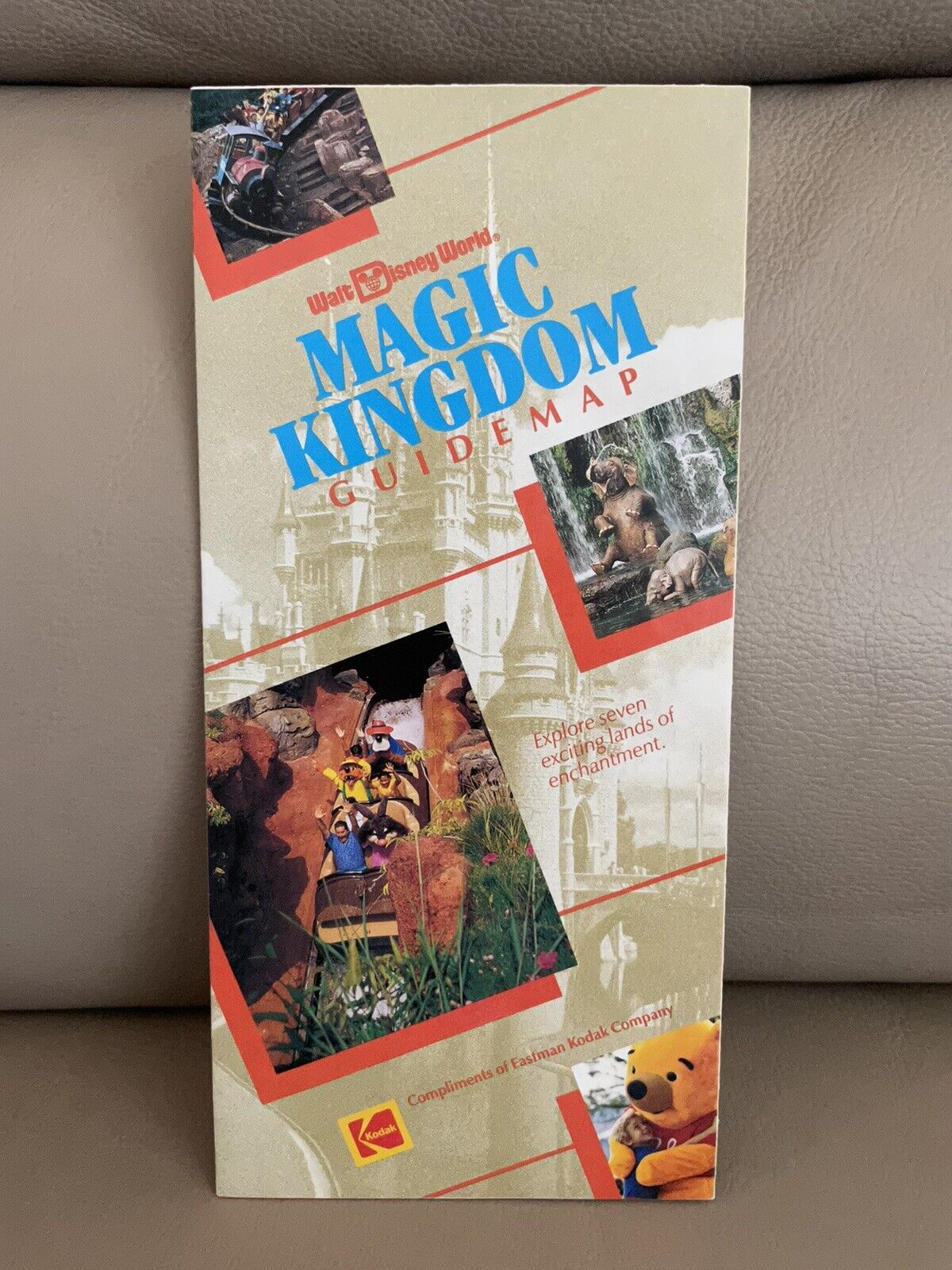 Vintage Walt Disney World Magic Kingdom Guide Map Splash Mountain