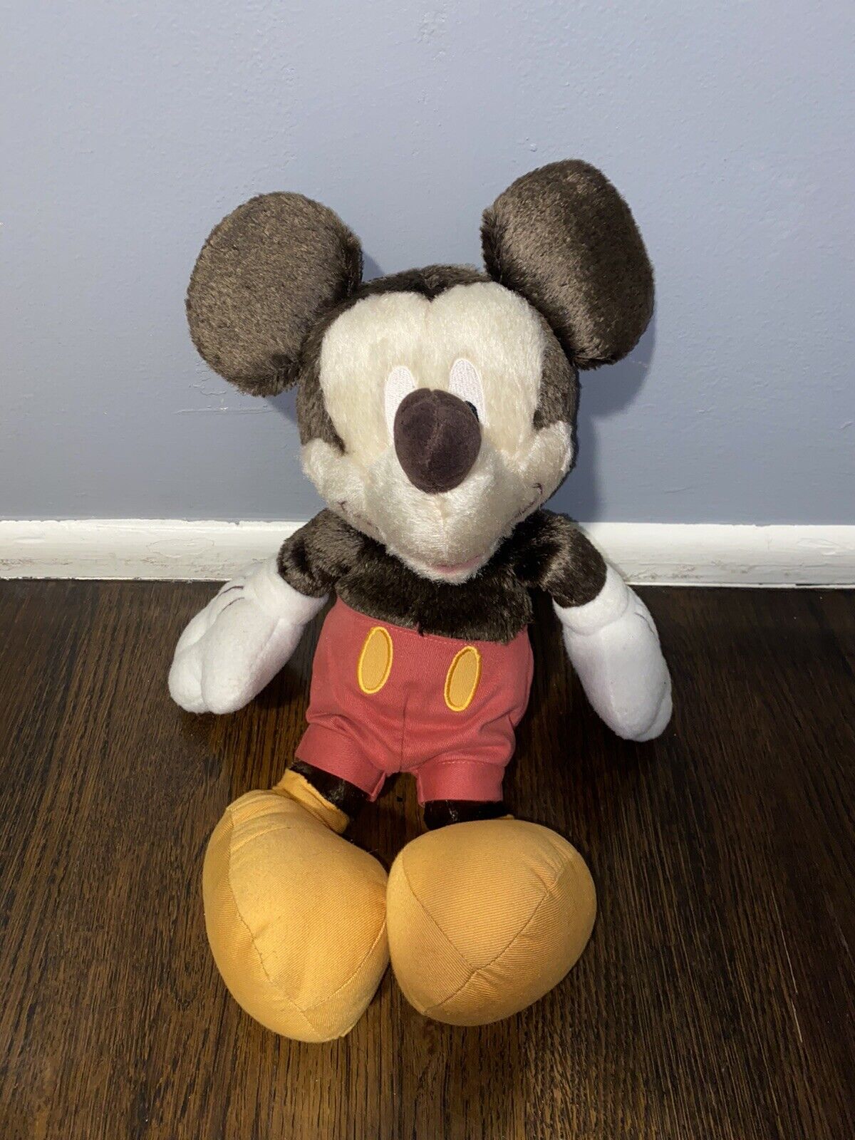 Walt Disney - Mickey Mouse Plush Vintage Style With Brown Fur Rare Disney Exclu.
