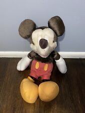 Walt Disney - Mickey Mouse Plush Vintage Style With Brown Fur Rare Disney Exclu. picture