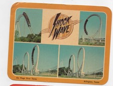 the Shock Wave roller coaster Six Flags over Texas 5x7 Postcard Posted 1980 picture