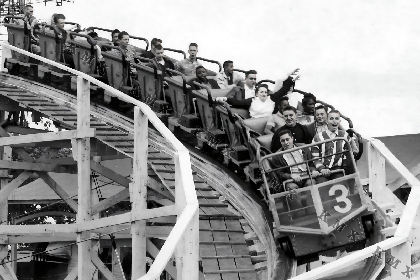 Old Roller Coaster Amusement / Carnival Ride 4x6 photo Old Roller Coaster Amusement / Carnival Ride 4x6 photo