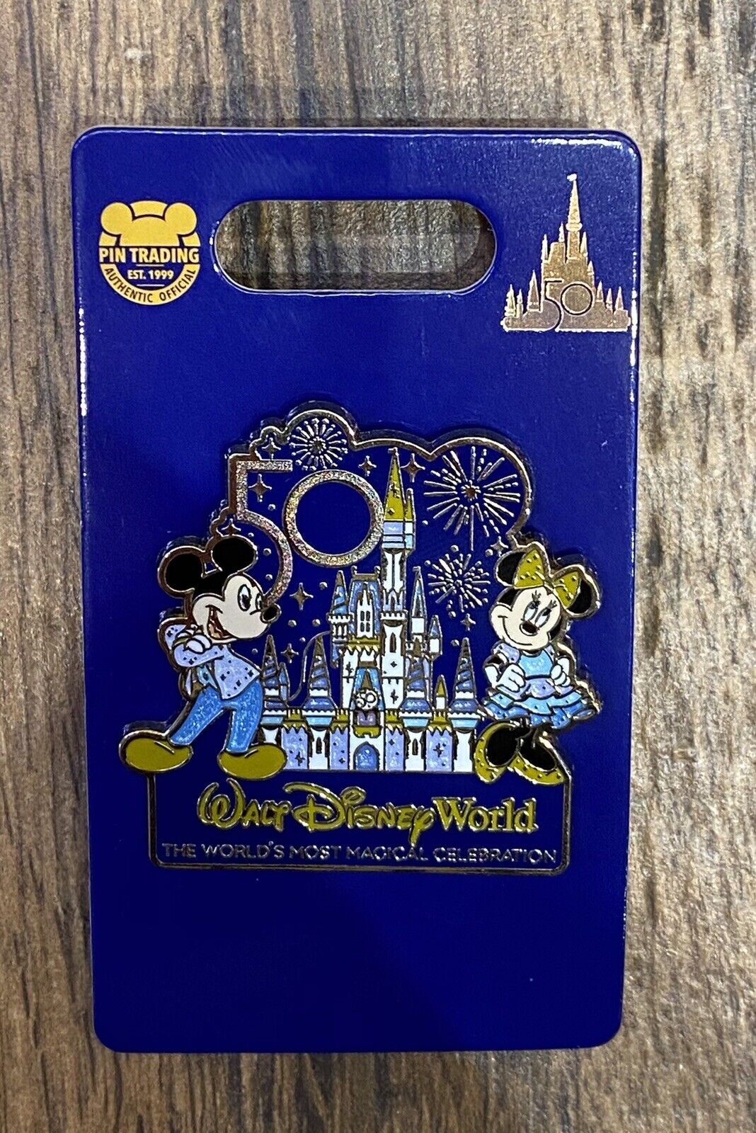 2021 Walt Disney World 50th Anniversary Celebration Castle Mickey Minnie Pin NEW