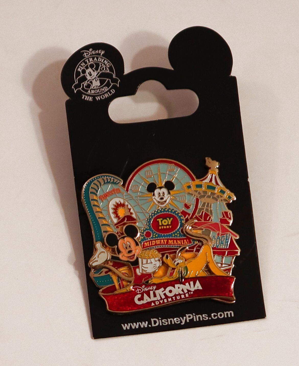 Disney trading pin California Adventure Park Mickey Pluto roller coaster MINT