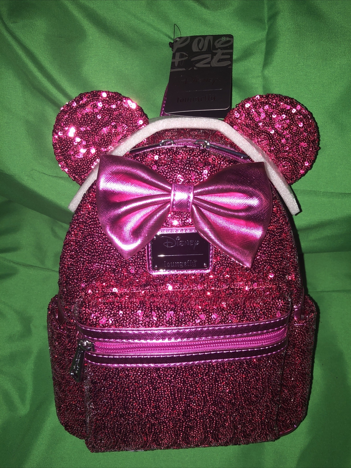 Loungefly Disney Minnie Mouse Magenta Sequin Mini Backpack Loungefly Disney Minnie Mouse Magenta Sequin Mini Backpack  main image 3