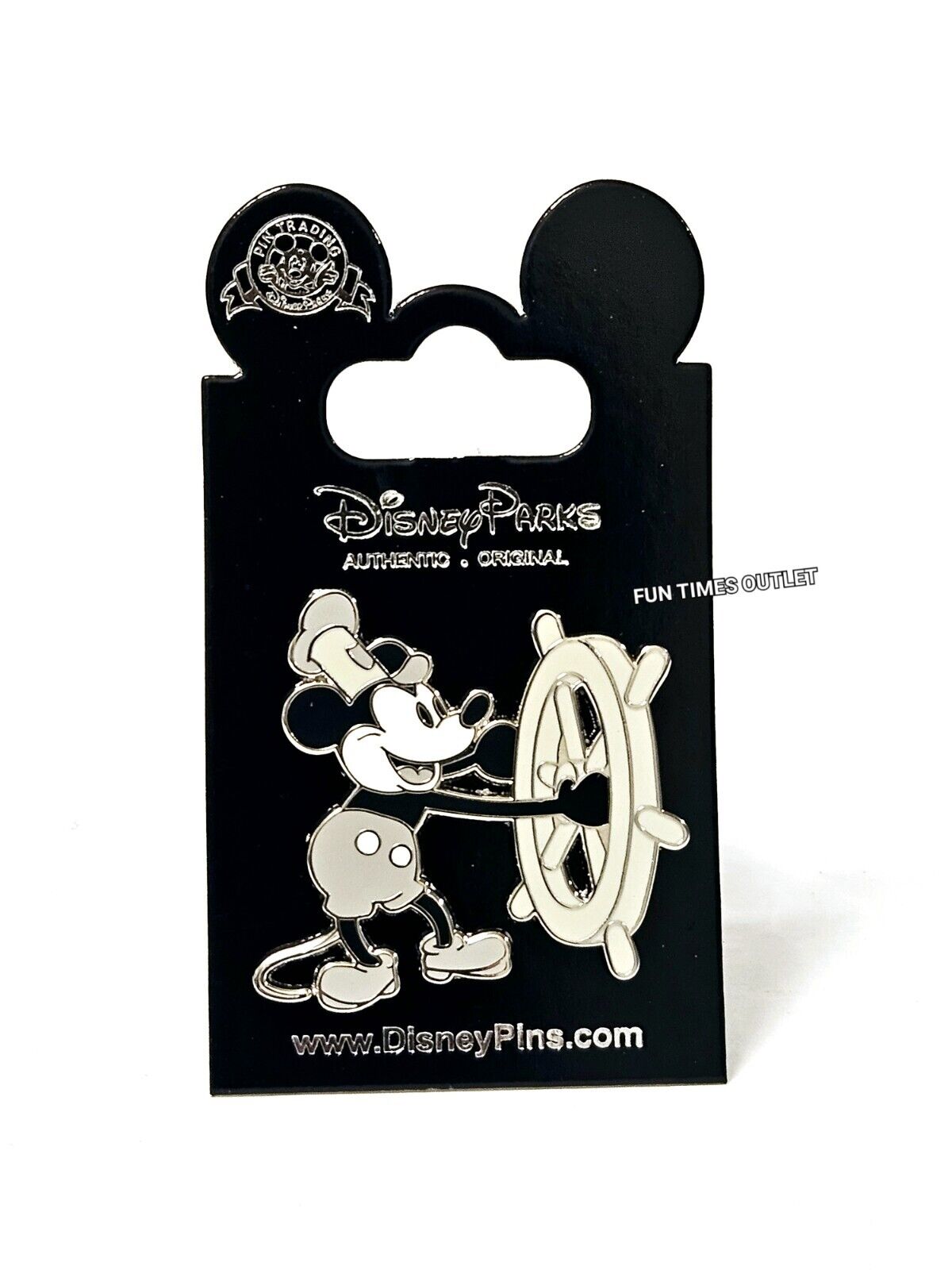Disney Parks Mickey Mouse Steamboat Willie Collectible Trading Pin Authentic New