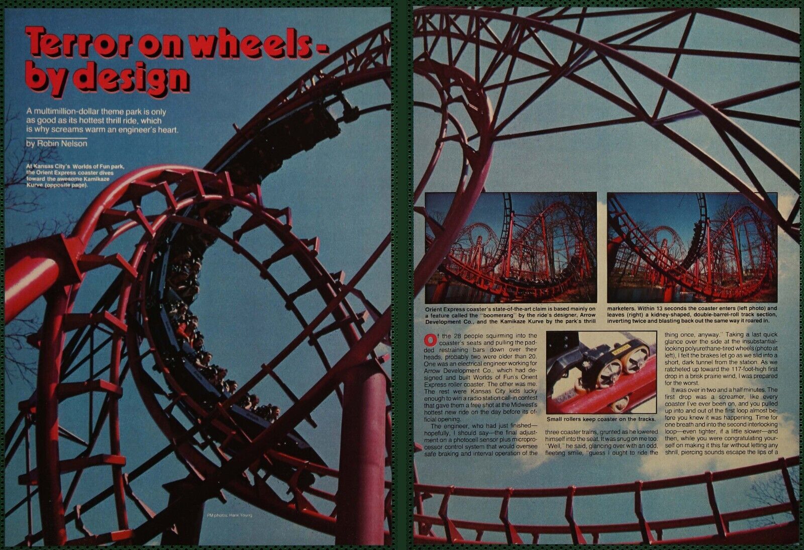 Worlds Fun Orient Express Roller Coaster Kansas Vintage Pictorial Article 1980
