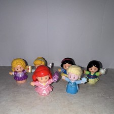 Mattel Disney Princess Little People Figure Lot of 6 Ariel Elsa Mulan 2017 picture