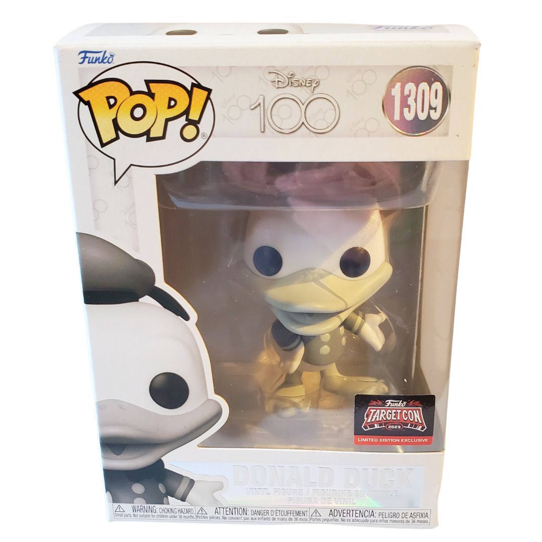 Funko Pop Disney 100 Donald Duck #1309 B&W TargetCon New Sealed New in Box