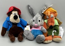 Vintage Disney Splash Mountain Brer Rabbit Fox Bear Bean Bag Plush Lot NWT picture